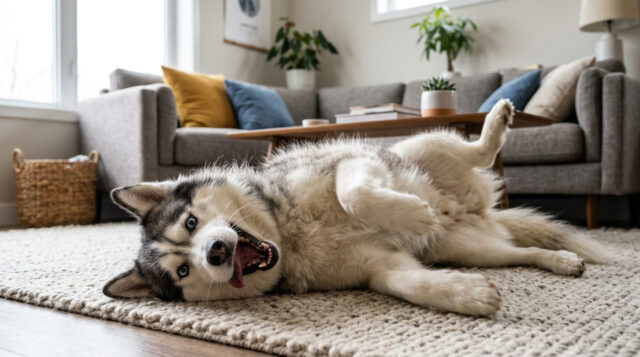 kompilasi-video-lucu-tingkah-anjing-husky-yang-super-drama tingkah anjing husky lucu